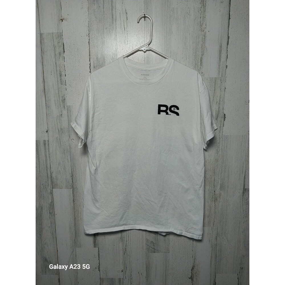 Black Scale Mens T Shirt Sz Large Short Sleeve Crew Neck Graphic White